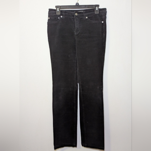 Jones New York Black Corduroy Pants Straight Leg with Stretch Women's Size 8 - Picture 1 of 4